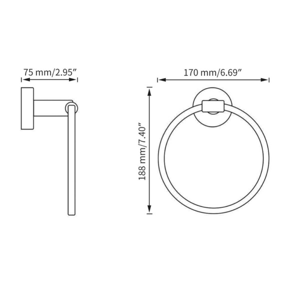 🔴 3/$25 Polished Steel Towel Ring Holder - Picture 7 of 7